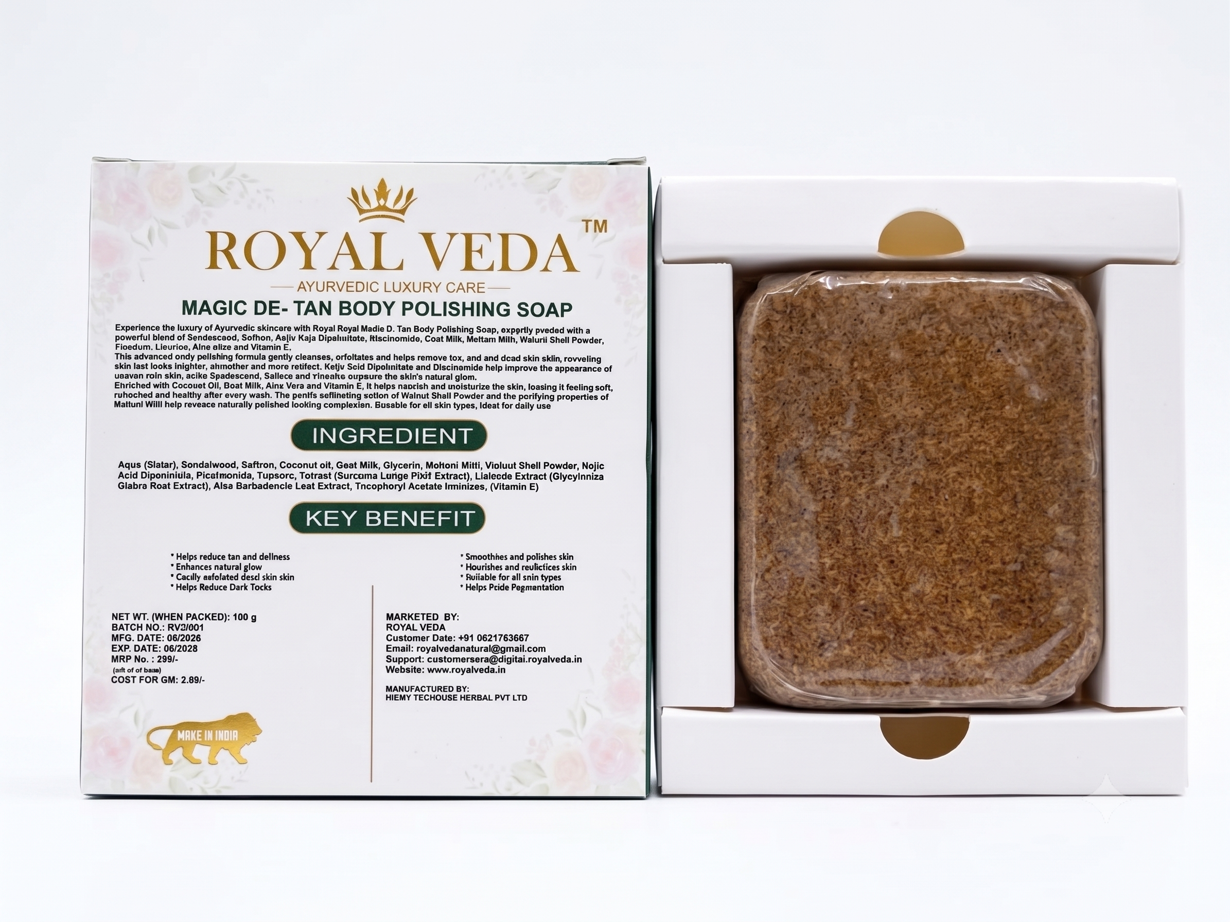 Royalveda DE-Tan Body Polishing Soap - Image 2